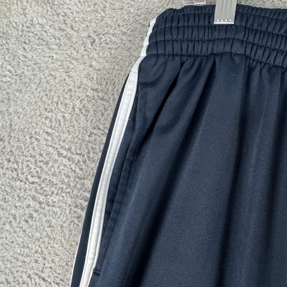 Adidas Pants Mens XL Blue 3-Stripes Track Elastic Waist Athletic‎ Gym Running